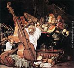 Vanitas Still-Life with Musical Instruments by Cornelis de Heem